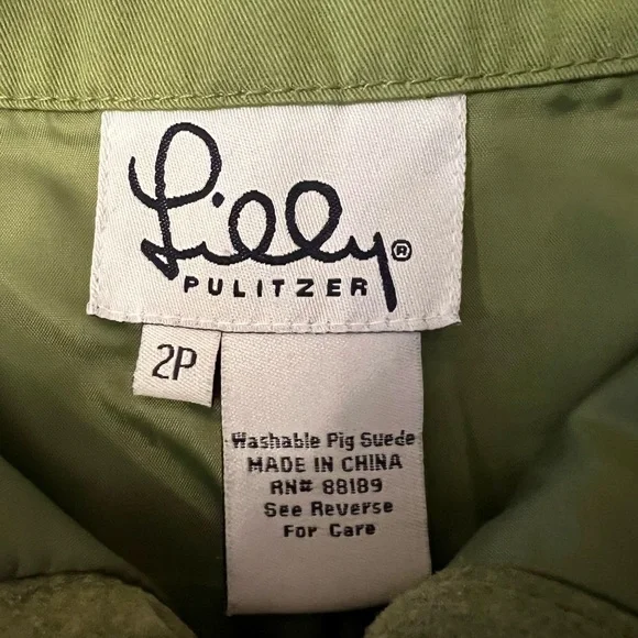 LILLY PULITZER VINTAGE DANA PIG SUEDE MINI SKIRT- SIZE: 2P - Picture 5 of 6